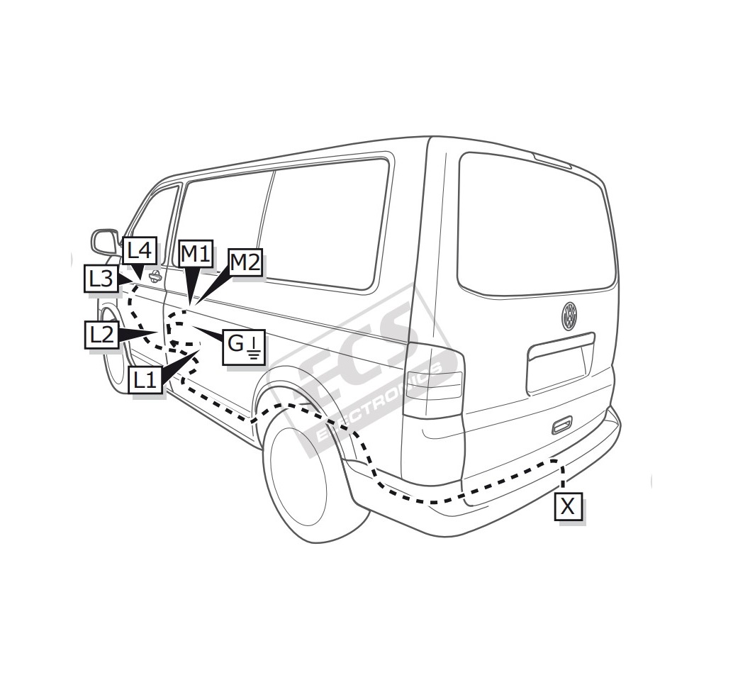 Электрика фаркопа ECS (7 pin) для Volkswagen Multivan T5 2009-2015 в Орске